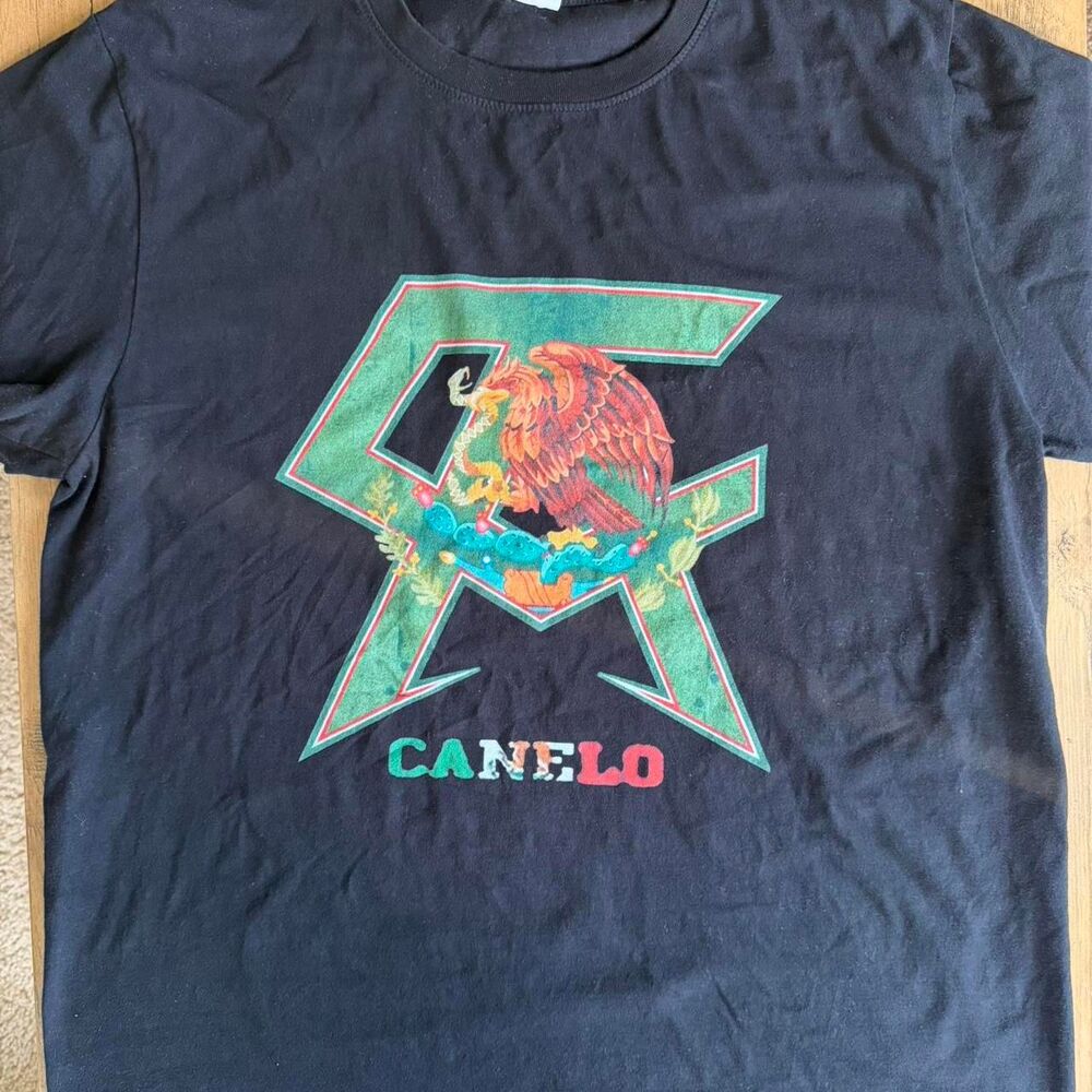 Canelo Men's Black T-shirt 100% Cotton Size XL